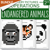 Growing BUNDLE Endangered Animals Mystery Pictures Grade 2