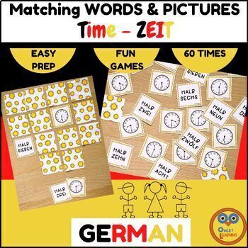 Preview of German TIME BUNDLE - UHRZEIT fun Games & Worksheets for Lessons, Centers & Home