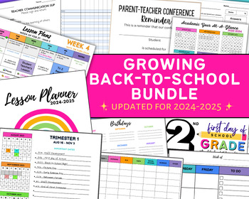 Preview of 2024 -2025 Growing Back-To-School Bundle for New and Seasoned Teachers