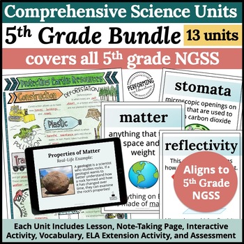 Preview of 5th Grade Bundle | All NGSS Science Units | Includes Lessons, Notes, Labs