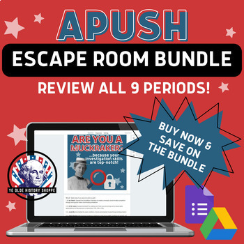 Preview of Full Year - APUSH Review Digital Escape Room - AP US History - AP Exam Prep