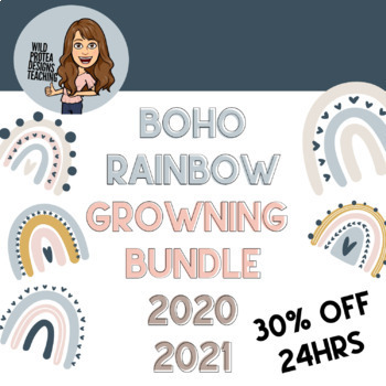 Preview of Growing Bundle - Boho Rainbow 2020-2021