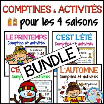 Preview of Comptine et activités de lecture et écriture 4 saisons | French poems BUNDLE