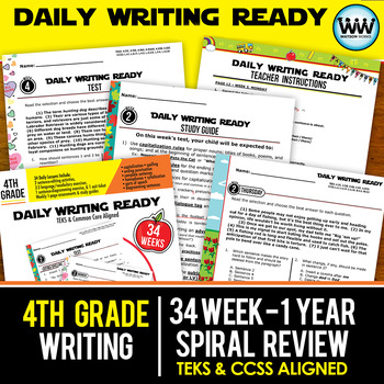 Preview of Bundle ~ 4th Grade DAILY WRITING READY ~ Full Year Daily Language Review