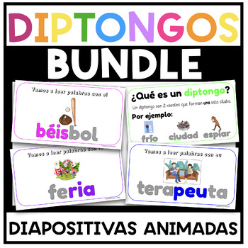 Preview of Bundle Diptongos Google Slides Diphthongs in Spanish Animated Slideshow