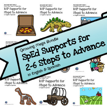 Preview of Growing Year Bundle Grades 2-6 SpEd Supports for Benchmark's Steps to Advance