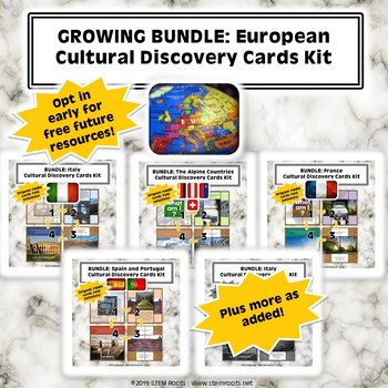 Preview of Growing Bundle: European Cultural Discovery Cards 24-Pack