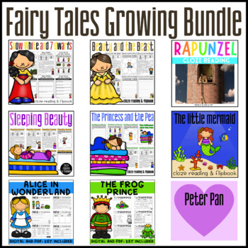 Preview of Growing Bundle: Fairy Tales | Cloze Reading Activity | Digital