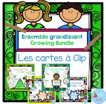 Preview of Growing Bundle French clip cards / Cartes à clip {Ensemble grandissant}