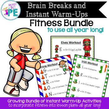 Preview of Fitness Brain Breaks and Instant Warm-Ups Bundle