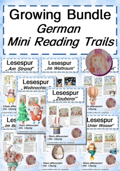 Preview of Growing Bundle: German Mini Reading Trail
