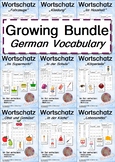 Growing Bundle: German Vocabulary - flash cards and worksheets
