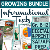 Growing Bundle Informational Texts ELA 8-12 SAT Prep Criti