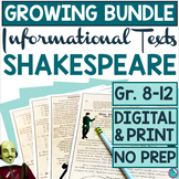 Growing Bundle Informational Texts About Shakespeare & His