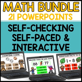 Preview of Interactive Math Games Powerpoints 1st Grade Place Value, 10 more 10 less BUNDLE