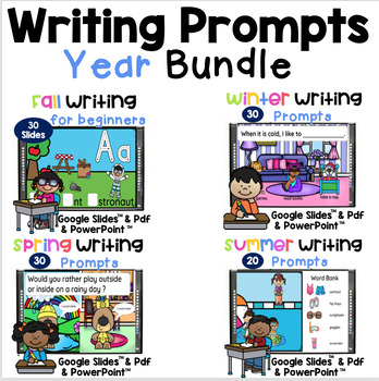 Preview of Growing Bundle Kindergarten Writing Prompts Print & Digital