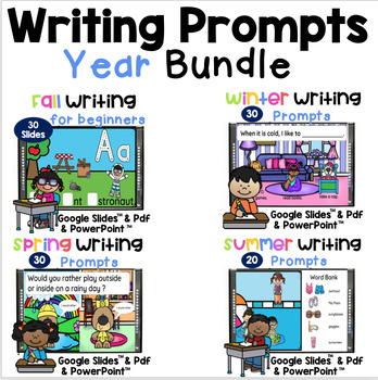 Preview of Bundled Kindergarten Writing Prompts Print & Digital