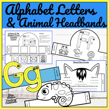 Preview of Back to School Letters of the Alphabet Animal Headbands Craftivity Bundle