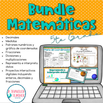 Preview of Growing Bundle Matemáticas Quinto Grado