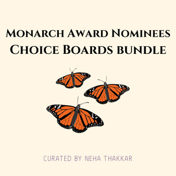 Preview of Growing Bundle: Monarch Award 2025 Nominee Choice Boards in Google Slides