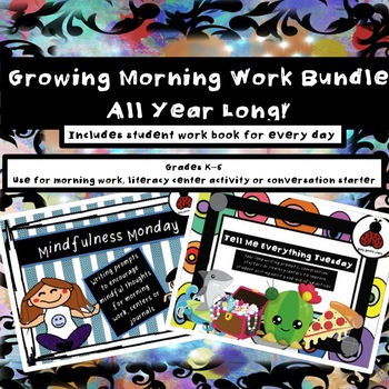 Preview of Morning Work for the ENTIRE SCHOOL YEAR- Writing Prompts - Literacy Centers