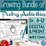 Poetry Lessons Growing Bundle April Poetry Month Dickinson