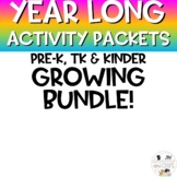 Reading and Math YEAR LONG - Pre K, TK & Kinder Activity bundle