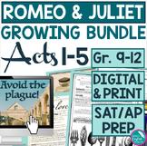 Growing Bundle Romeo and Juliet Assignments Activities SAT