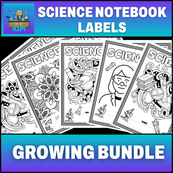 Preview of Bundle:Science Notebook Labels: Engaging, Colorable, and Organizational 6 sets!