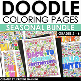 Seasonal Doodle Coloring Pages | End of the Year Coloring 