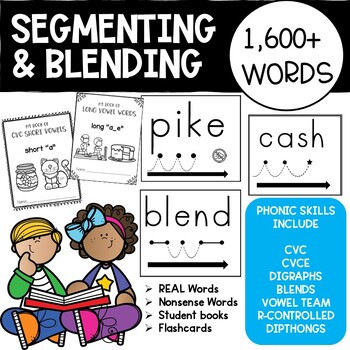 Preview of Blending and Segmenting: CVC, CVCe, CVCC, and CCVC Word Lists and Flashcards