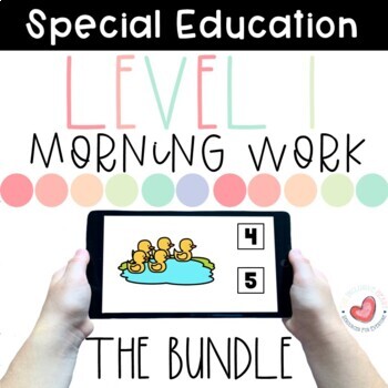 Preview of Special Education Digital Morning Work-Level 1-Boom Cards™-BUNDLE