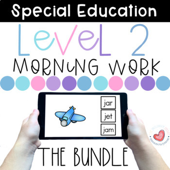 Preview of Special Education Digital Morning Work-Boom Cards™-Level 2- BUNDLE