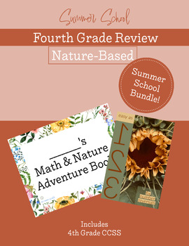 Preview of Growing Bundle: Summer School Math Packet 4th Grade Nature-Based Activities