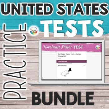 Preview of 5 Regions of the United States Capitals Tests | DISTANCE LEARNING  | Bundle