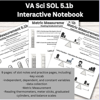 Preview of Growing Bundle: VA Sci SOL 5.1 Interactive Notes: Scientific Inquiry & More
