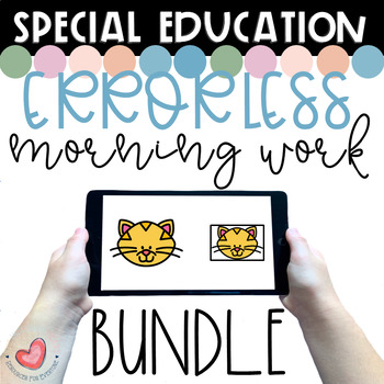 Preview of Special Education Digital Errorless Morning Work Daily Skills-Boom Cards™-BUNDLE