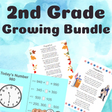Growing Bundle for 2nd Grade |Math Review|Counting Coins|R