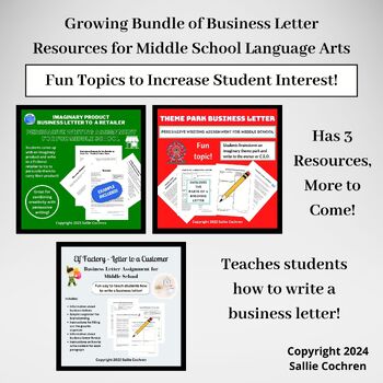 Preview of Growing Bundle of Business Letter Resources for Middle School