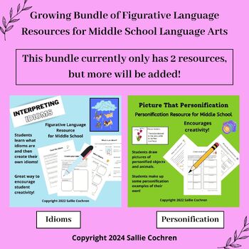 Preview of Growing Bundle of Figurative Language Resources for Middle School Language Arts