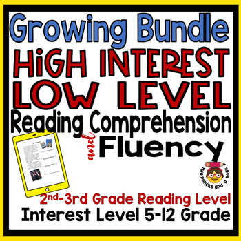 Preview of Growing Bundle of High Interest Low Level Reading Comprehension & Fluency (2)