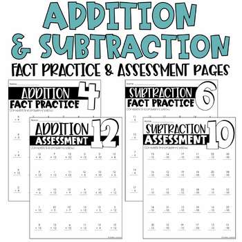 Bundle of All Math Operation Fact Practice & Assessment Pages | TpT