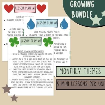 Preview of **Growing Bundle** Monthly Social Skills Mini Lessons