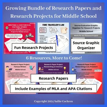 Preview of Growing Bundle of Research Papers and Research Projects for Middle School