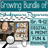 Shakespeare Growing Bundle Resources Any Play Intro Inform