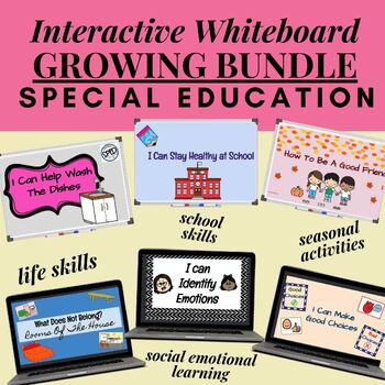 Preview of Growing Bundle of Special Education Resources Interactive Whiteboard Activities