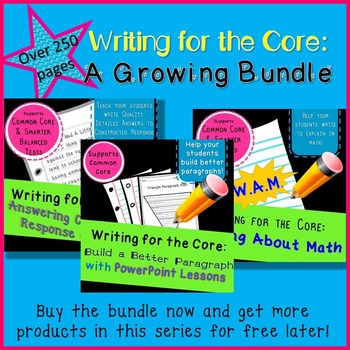 Preview of Growing Bundle of Writing for Common Core Tools