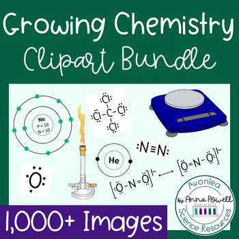 Preview of Growing Chemistry Clipart Bundle | Bohr Diagrams | Lewis Dot | Lab Equipment