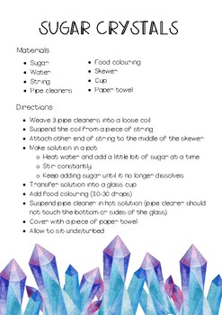 Growing Crystals - Method and Materials by MissALJ | TpT