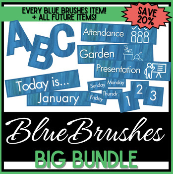 Preview of Growing Decor BIG BUNDLE - Blue Brushes Watercolor - 20% OFF